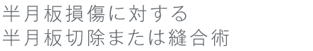 半月板損傷に対する半月板切除または縫合術